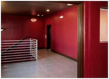 After: view of added stair inside the new addition on the rear of the firehouse
